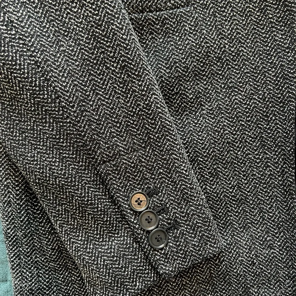 LOFT black & white herringbone blazer 2 - Picture 6 of 6